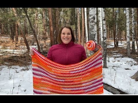 The Lively Blanket easy crochet pattern for Red Heart Granny Square All In One yarn