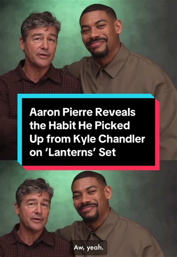 #AaronPierre and #KyleChandler have taken a few notes from each other on set of their new superhero series. The pair caught up with PEOPLE to discuss some of the lessons they've learned on the set of #Lanterns.