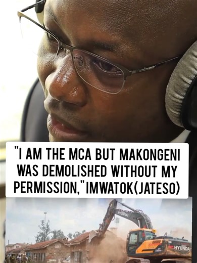 #SautiYaMnyonge leo ni Makongeni Demolitions, MCA Peter Imwatok ameraise concern vile wasee wa Okongo wali-moviwa to other areas to create space for the Affordable Housing Project bila permission yake. Amesema kulikuwa na meeting ya kuplan vile watademolish Makongeni lakini alikuwa sidelined.