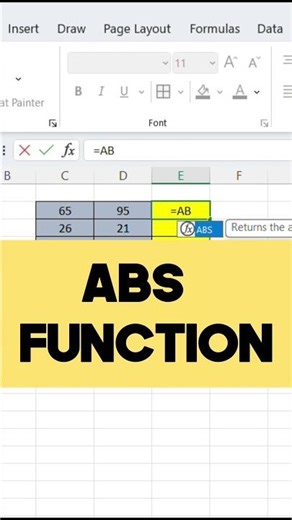 ABS FUNCTION IN EXCEL SHEET.. EXCEL FORMULA TRICKS.. #shorts #excel #exceltips #tech