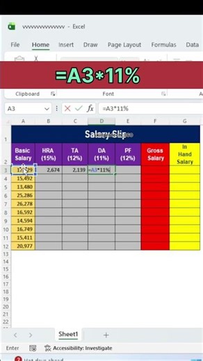 Salary Slip Calculation 💥 #skillprotech_360