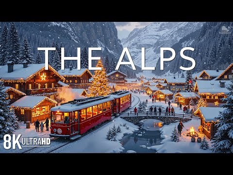 The Alps Winter 8K UHD ❄️ Snowy Peaks, Alpine Villages & Timeless Mountain Serenity