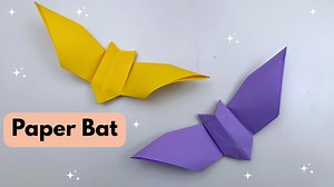DIY How To Make PAPER BAT / Paper Craft / ORIGAMI BAT For Halloween / Halloween Craft #paperbat #origamibat #papercraft | Crafty Cart