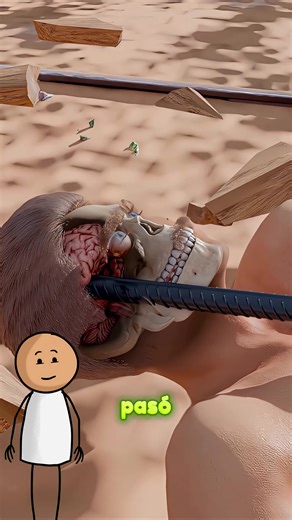 La aterradora historia de Phineas Gage 😱 #historytok #melshortz #3danimation #SabiasQue #animation