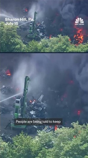 Massive fire at metal recycling center in Pennsylvania