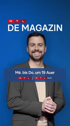 RTL Lëtzebuerg on Instagram: "Aktualiteit, Personnagen, Eventer an dat, wat d’Lëtzebuerger Gesellschaft beweegt. De Magazin, vun méindes bis donneschdes, um 19:00 Auer op der Telee an op RTL Play. #Magazin #rtllëtzebuerg #rtlplay #Programm"
