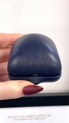 A beautiful double halo of sapphires and diamonds 😍 do you like halos?! #diamond #engagement #wedding #sapphire #halo #box #suspense #ring #explorepage #reel | Estate Diamond Jewelry