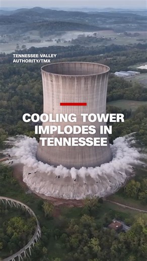 854K views · 4.1K reactions | A 540-foot nuclear cooling tower was destroyed during a controlled implosion in Hartsville, Tennessee. The tower is at the abandoned Hartsville nuclear power plant. The Tennessee Valley Authority said the removal will make the site safer. | CNN International | Facebook
