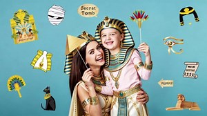 Htabiol Ancient Egyptian Photo Booth Props, 28Pcs Egypt Party Decorations