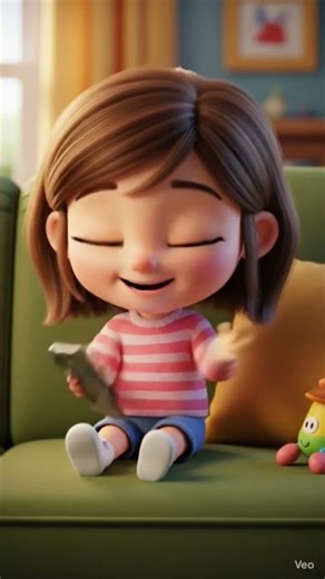 Cute Cartoon Girl Watching Phone 😍 | Kids Happy Moments | #Shorts