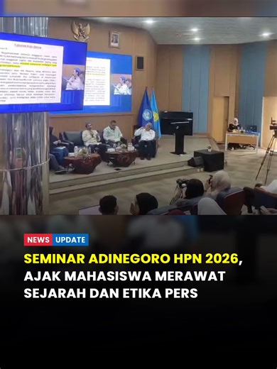 Rangkaian acara Hari Pers Nasional (HPN) 2026 yang digelar di Kota Serang, Provinsi Banten, resmi dimulai. Pembukaan rangkaian HPN 2026 itu ditandai dengan penyelenggaraan Seminar Anugerah Jurnalistik Adinegoro & Workshop Fotografi Jurnalistik untuk Mahasiswa yang digelar di Aula Multimedia Rektorat Universitas Sultan Ageng Tirtayasa (Untirta), Jumat (6/2/2026). Kegiatan itu diisi oleh para pemateri, di antaranya Priyambodo (Juri Anugerah Jurnalistik Adinegoro), Apni Jaya Putra (Praktisi AI), Pu