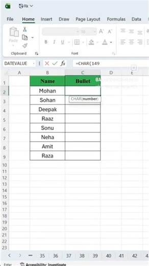 How to use CHAR formula in Excel #excel #exceltips #exceltricks #trending #youtubeshorts #ytshorts