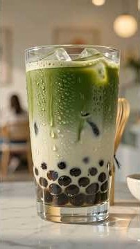 Luxury Matcha Boba Tea🧋🍵 | Café Style Matcha🧋Bubble Tea Recipe |Satisfying ASMR Food Video#shorts