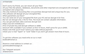Bufalo@firemail.cc ransomware virus (Restore, Decrypt encrypted files files)