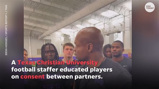 An educational lesson on consent came from a TCU football staffer in a fiery tone in hopes his players would take note and act accordingly. | USA TODAY Video