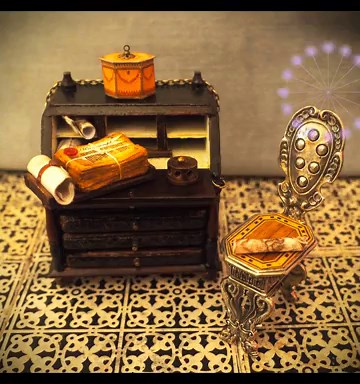 Dollhouse - 1:12 Scale Tudor Writing Desk by Angela Law