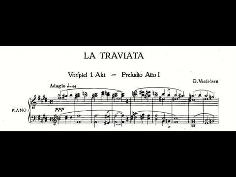 Giuseppe Verdi, La traviata, Prelude 1, Piano Music and Score