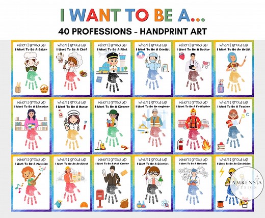 Handprint When I Grow up I Want to Be, Handprint Art for Prek, Preschool Kindergarten 1st Grade Craft, Keepsake Craft - Etsy