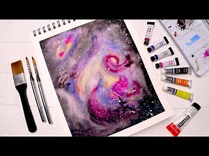 How to paint Galaxy with watercolor | Nebula watercolor tutorial