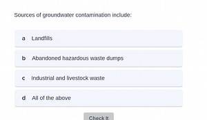 Sources of groundwater contamination include:a Landfillsb Aba... | Filo