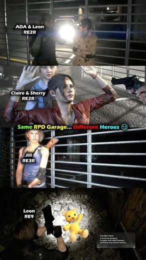 Same RPD Garage… Different Heroes 😏 RE2R vs RE3R vs RE9