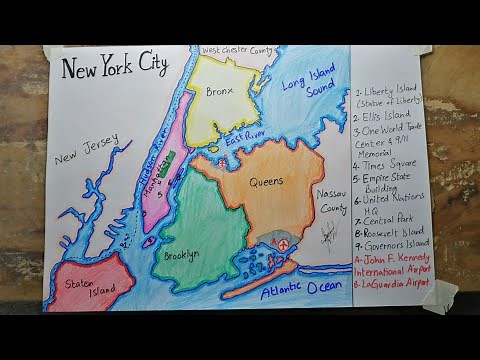 How to draw New York City Map easy SAAD
