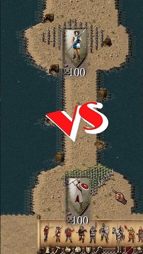100 Spearmen vs 100 Skirmishers Showdown in Stronghold Crusader DE