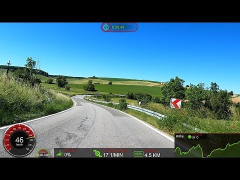 1 hour Fat Burning Virtual Cycling Workout with Cadence and Speed Display 4K