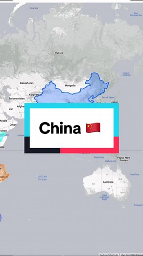 The true size of China 🇨🇳 #size #country #map #china #true