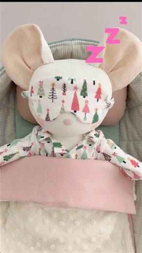 Make a handmade stuffed animal doll and bed with my sewing patterns 🎄💕 #sewing