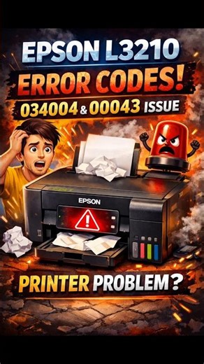 Epson L3210 Error Code 034004 & 00043 #shorts #ytshorts #epson