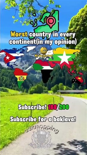 Worst country in every continent#europe #geographythroughmaps #mapping #geography #viral #history