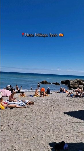 📍NERJA, Spain 🇪🇦 Beach Walking Tour 💙 #beach #walk #summer
