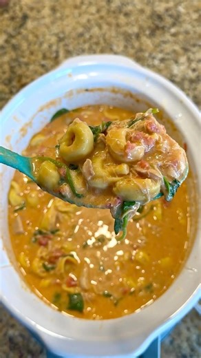 "The Soup" Slow Cooker Chicken Tortellini Soup #slowcooker #souprecipe #easyrecipes