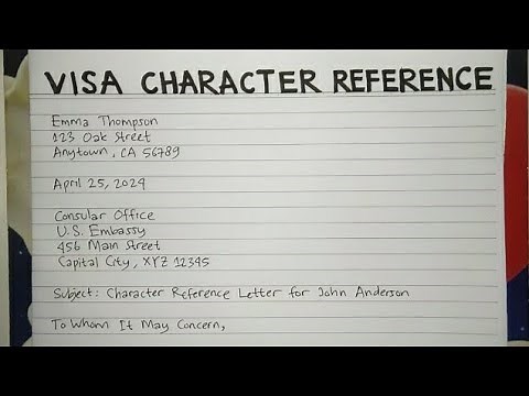 How To Write A Character Reference Letter for Visa Step by Step Guide | Writing Practices