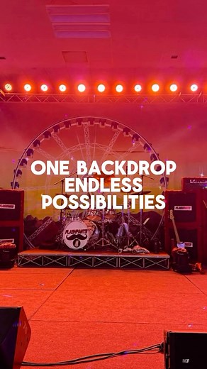 One backdrop. Endless possibilities. ✨ Our Ferris Wheel 1 transforms effortlessly with just a change in lighting—think vibrant green, bold red, warm orange, or classic white. ✨ Set the mood. Match the theme. Create a whole new vibe, every time.🌈 | Backdrops Beautiful