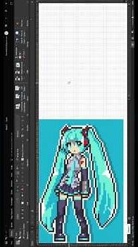 I make a Hatsune Miku pixel art using Excel(Reference from X)