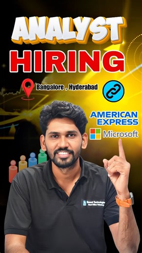 Besant Technologies Velachery on Instagram: "🚀 American Express & Microsoft Hiring Freshers! Huge opportunity for 2024–2025 graduates! Two global tech and finance giants — American Express and Microsoft — are hiring Data Analysts and Data Science freshers. 🌍💼 ✨ American Express – Data Analyst Join one of the world’s most trusted financial service companies. As a Data Analyst, you’ll work on insights, dashboards, and data-driven decision-making. Perfect for freshers passio