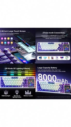 Aula L99 Three-Mode Mechanical Keyboard, Hot-Swappable Wireless Ergonomic Keyboard, 84-Key Layout, RGB Lighting, for Gaming & Work #mechanicalkeyboard #budgetkeyboard #logitechg29 #bestblackfriday #keyboardkeycaps #personalcomputer #hometechgadgets #laptopdeals #gadgetaccessories #gaminggadgets