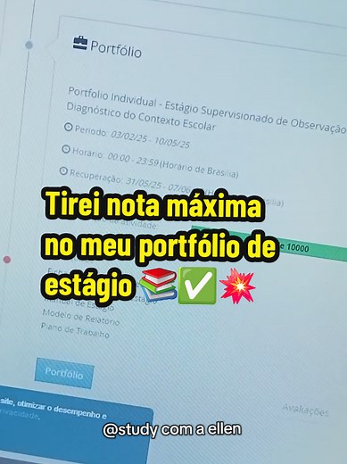 Relatório de Estágio: Nota Máxima no Portfólio!