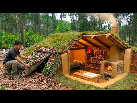 20 Days Underground: I Built a Secret Warm Survival Bunker Hidden Deep Beneath the Forest
