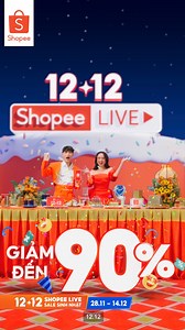 🔥 12.12 SHOPEE LIVE SALE SINH NHẬT - 12 NGÀY LIVESTREAM TỚI NÓC 🔥 (28.11 - 14.12) ▶️ https://shopee.vn/tvc-12-12-sale-sinh-nhat 🎁 Shopee Live 12 Ngày Livestream tới nóc (1.12 - 12.12): cùng dàn Sao hot hit như Lê Dương Bảo Lâm, Bé Duy TikTok, Bông Tím, Thiện Nhân… quẩy tiệc sinh nhật Shopee tới bến 👉 Đón chờ & đặt lịch xem ngay - Duy nhất trên Shopee Live: 📆 Từ 1 - 12.12 | ⏰ 12H mỗi ngày & ⏰ 21H ngày 11.12 ; 21H30 ngày 12.12 🎁 Cơ hội ‘lên đời’ iPhone 15 mỗi ngày từ 5 - 14.12 🔥 Duy nhất 12