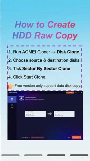 Best Free HDD Raw Copy Tool | Upgrade Disk Easily with AOMEI Cloner #diskclone #aomeicloner