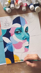 Portraits in abstract colors! 🌸 | Art Canvas Design Studio