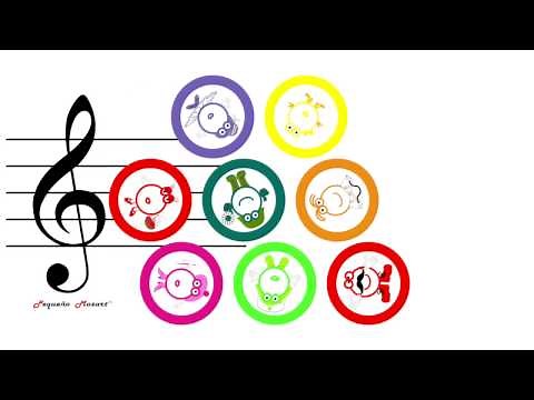 La escala musical "Pequeño Mozart" - Boomwhackers - Notas musicales en el pentagrama