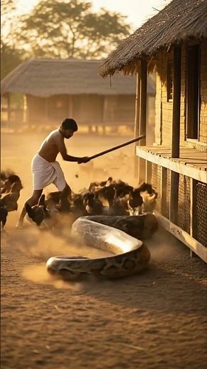 Man vs. Python #animals #shortvideo #ai #wildlife #viral #nature