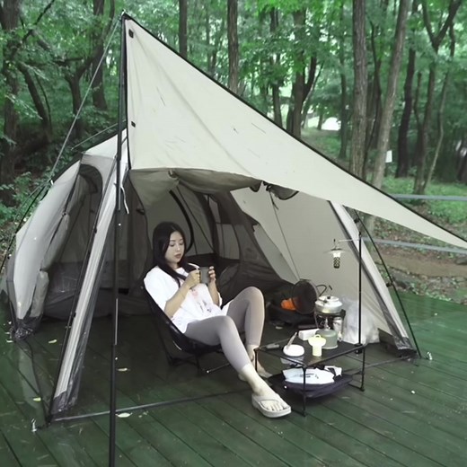 Girl Camping Adventures in a Rainy Eco-Tourism Area