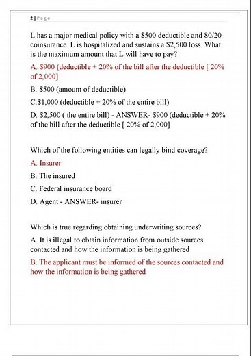 PEARSON VUE TEXAS LIFE INSURANCE EXAM 2 LATEST VERSIONS 2024 VERSION A AND B COMPLETE 170 QUESTIONS