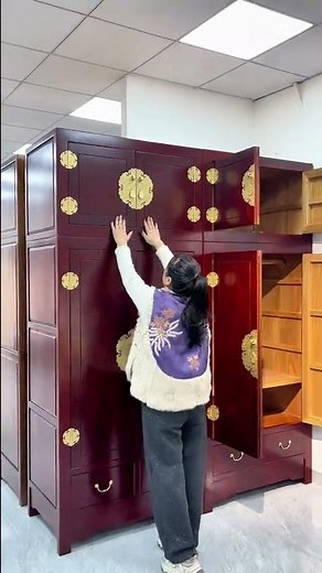 ✅ Four-Door Solid Wood Wardrobe with Top Storage | Timeless Classic Design