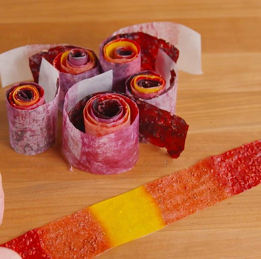 These Rainbow Fruit Roll-Ups are just like the ones you loved as a kid, only WAY healthier. Full recipe: http://dlsh.it/DyR9iME | Delish